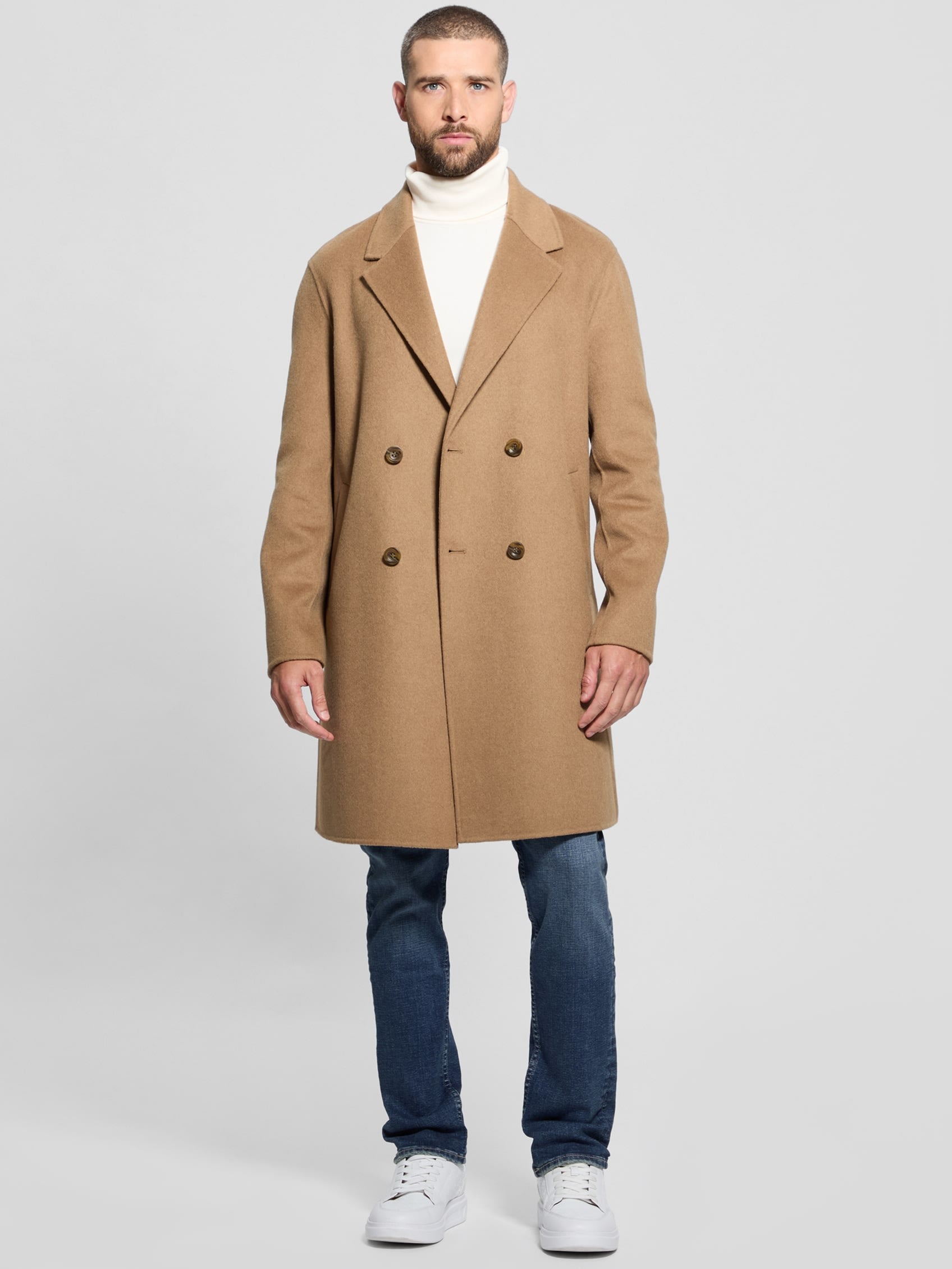  Guess Double Breasted Coat - Coconut Latte - Bonton