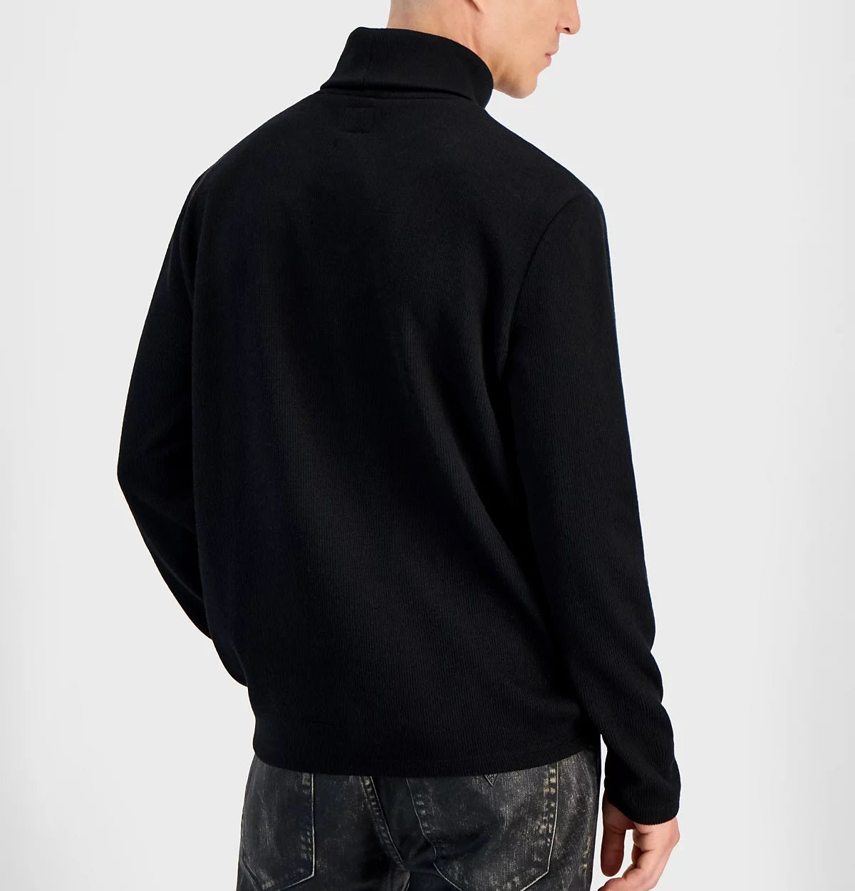  Guess Reeves Long Sleeve Rib Rollneck - Jet Black - Bonton