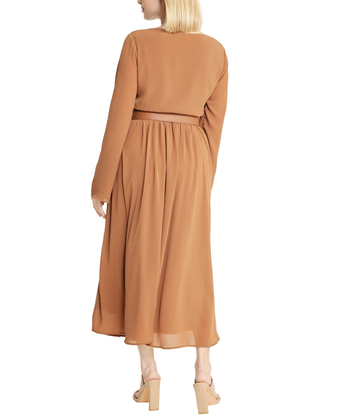  Cream & Rouge Belted Long Sleeve Dress - Black - Bonton