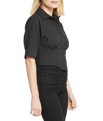 Cropped Corseted Shirt
