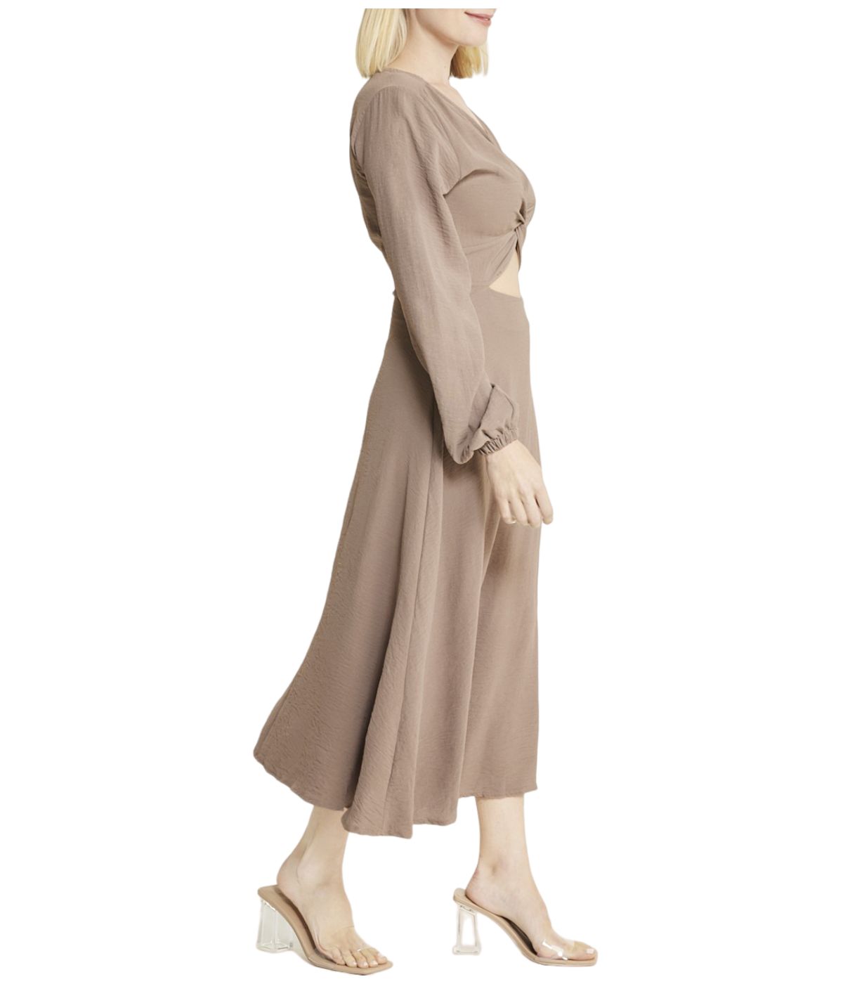  Cream & Rouge Cut-out Dress - Beige - Bonton