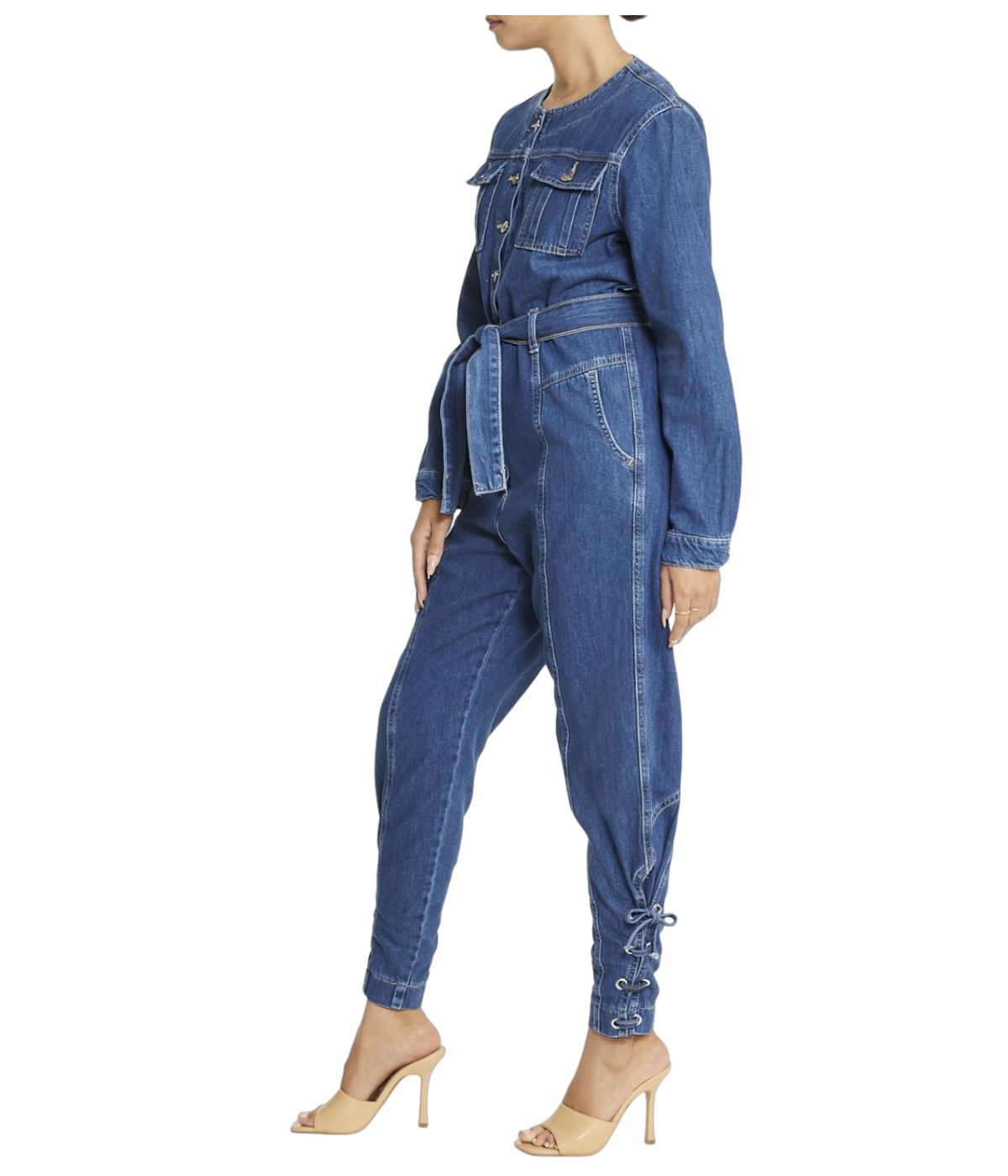  Cream & Rouge Denim Jumpsuit - Blue - Bonton