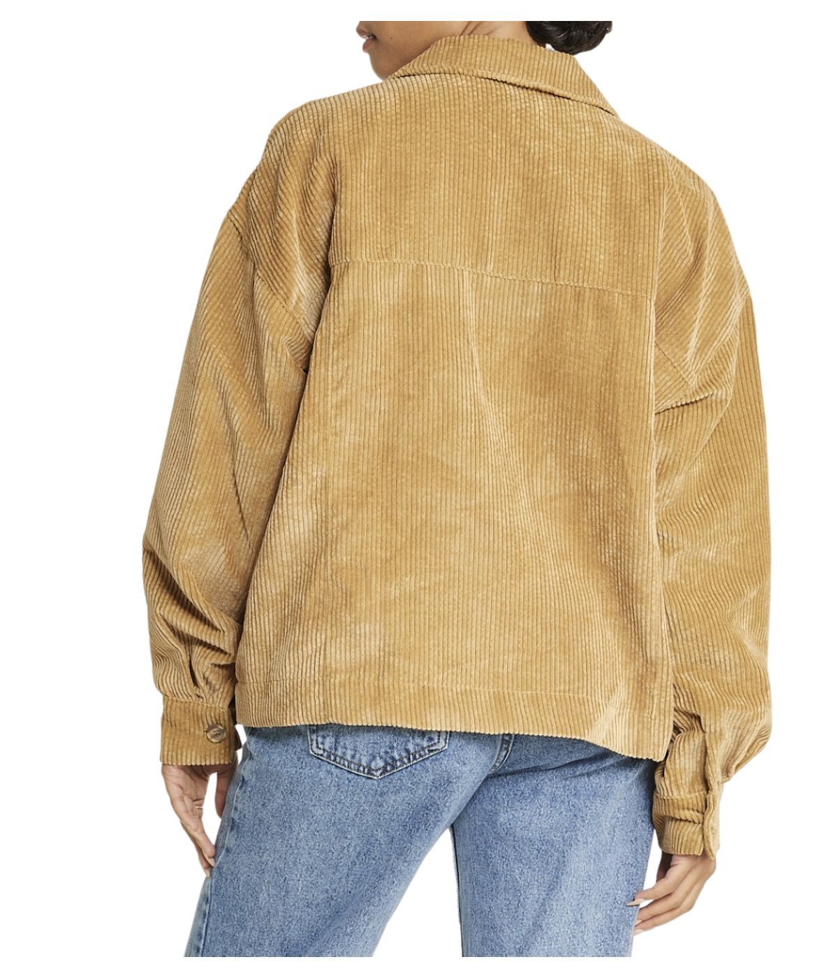  Cream & Rouge Velvet Corduroy Shacket - Anthracite - Bonton