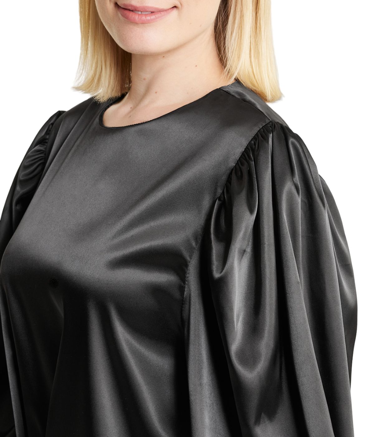  Cream & Rouge Satin Tunic - Black - Bonton