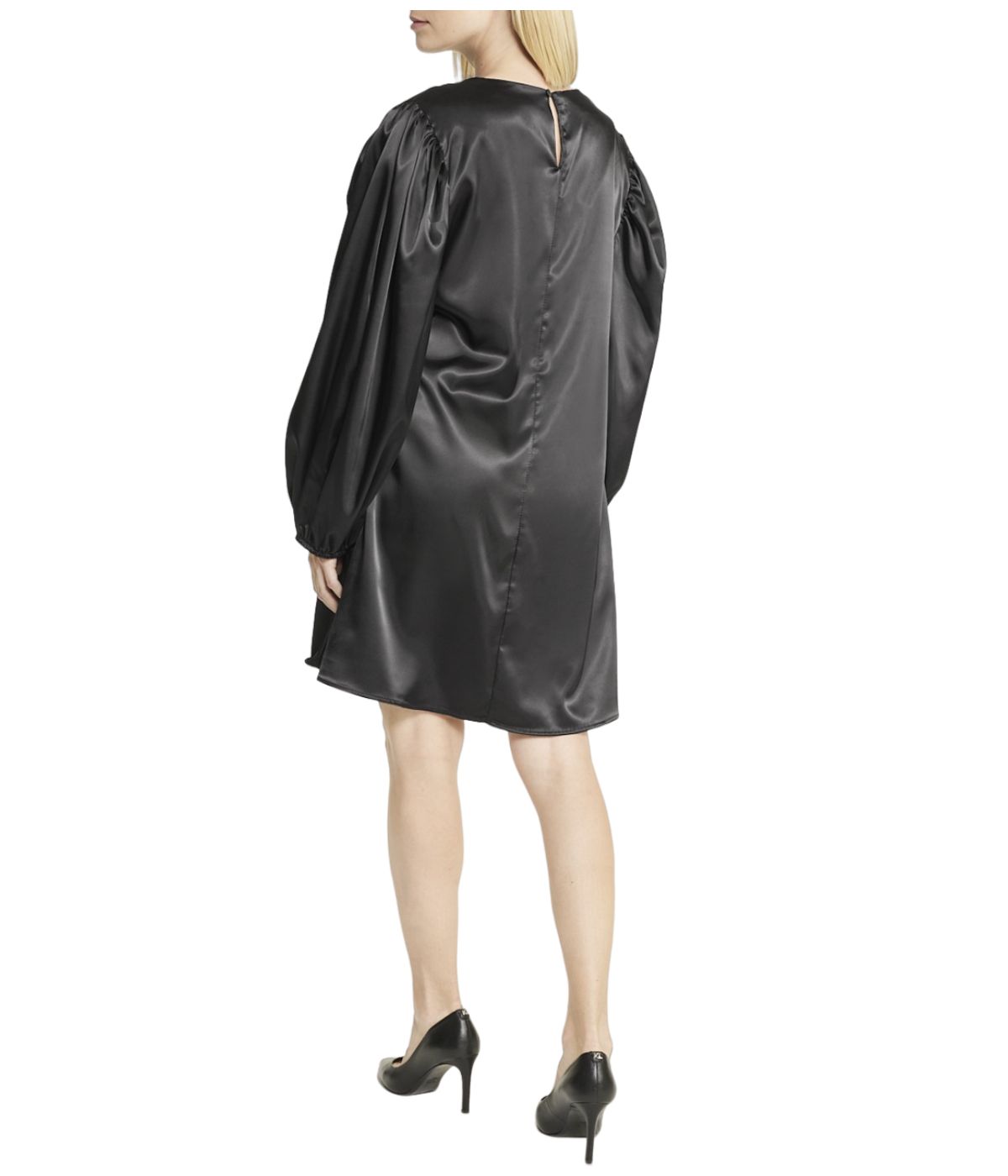  Cream & Rouge Satin Tunic - Black - Bonton