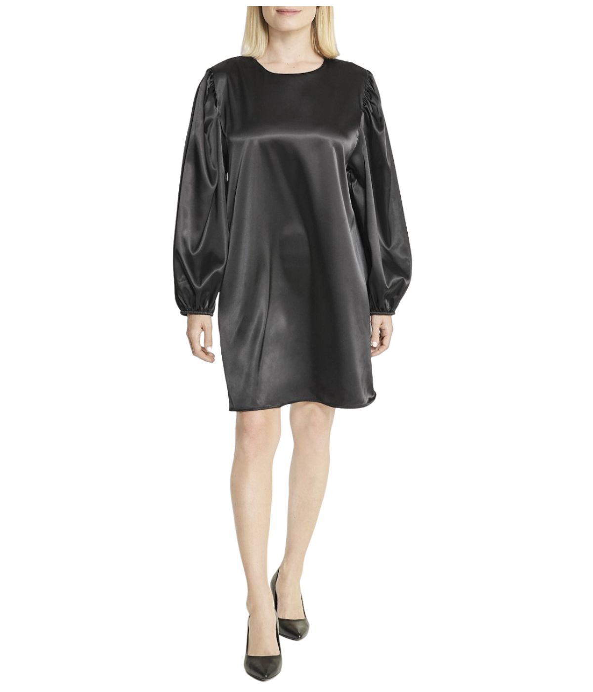  Cream & Rouge Satin Tunic - Black - Bonton