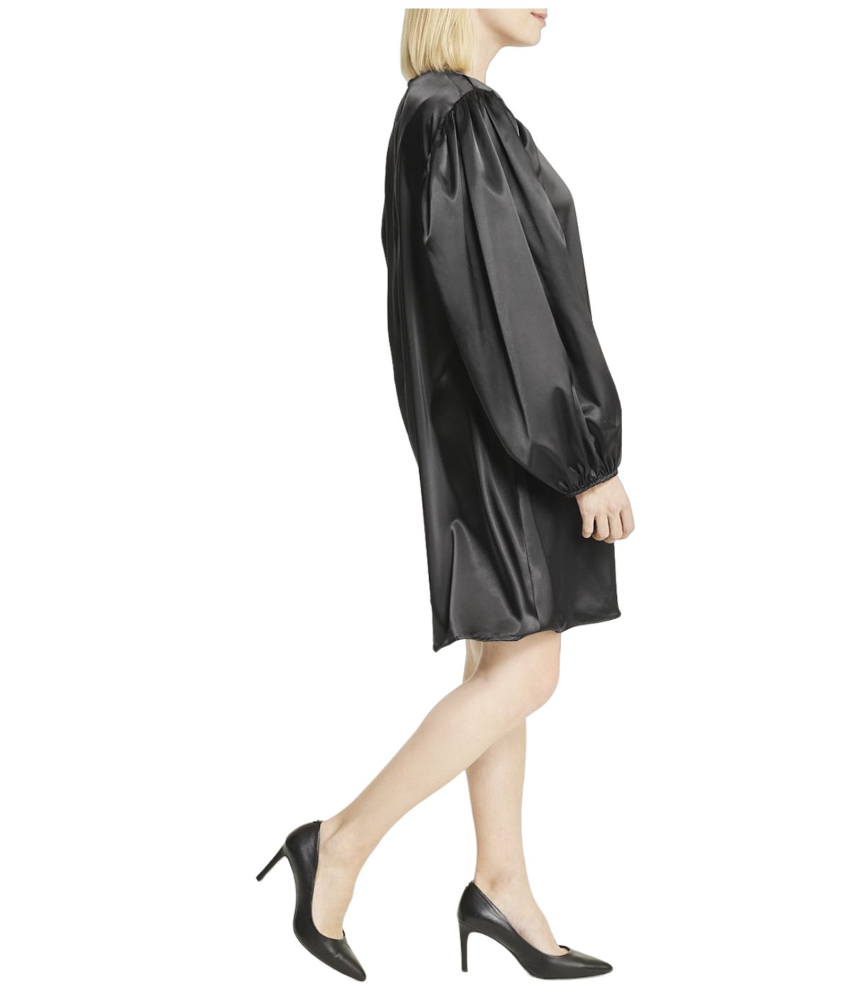  Cream & Rouge Satin Tunic - Black - Bonton