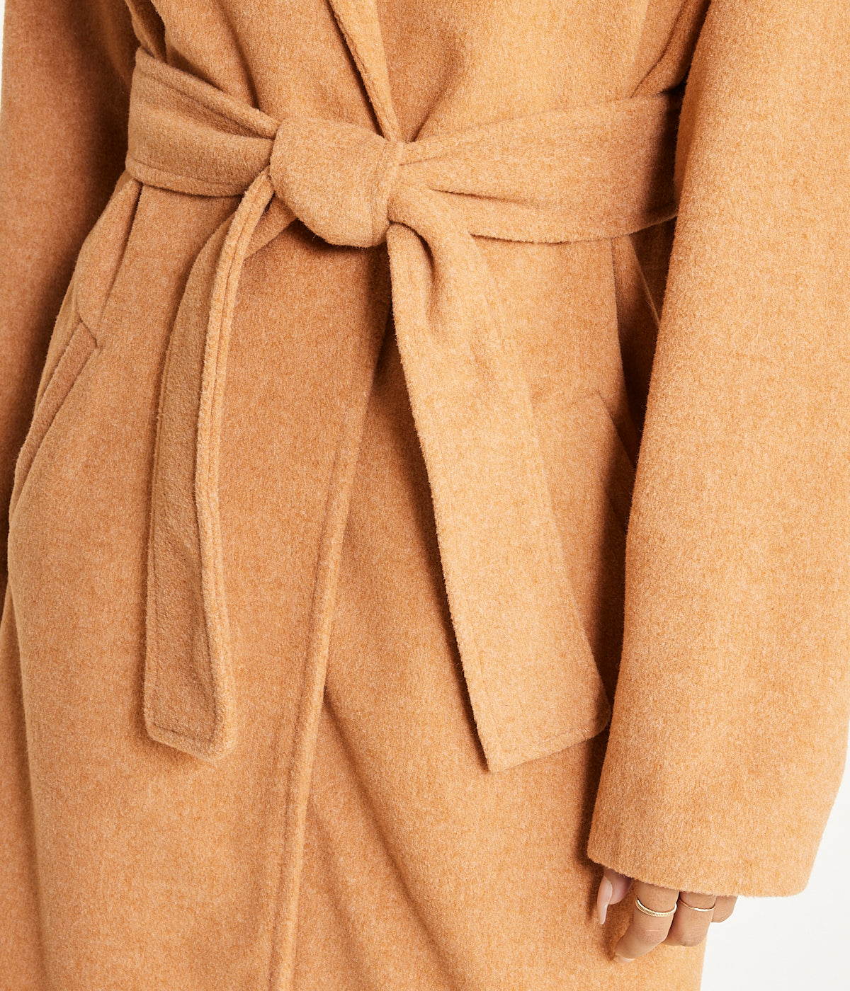 Cream & Rouge Belted Trench Coat - Camel - Bonton