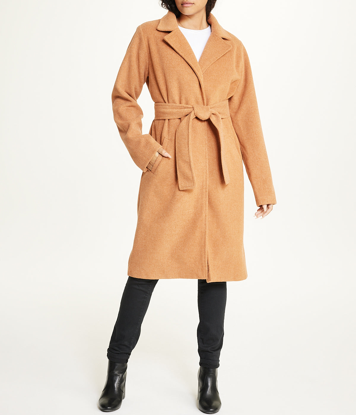  Cream & Rouge Belted Trench Coat - Camel - Bonton