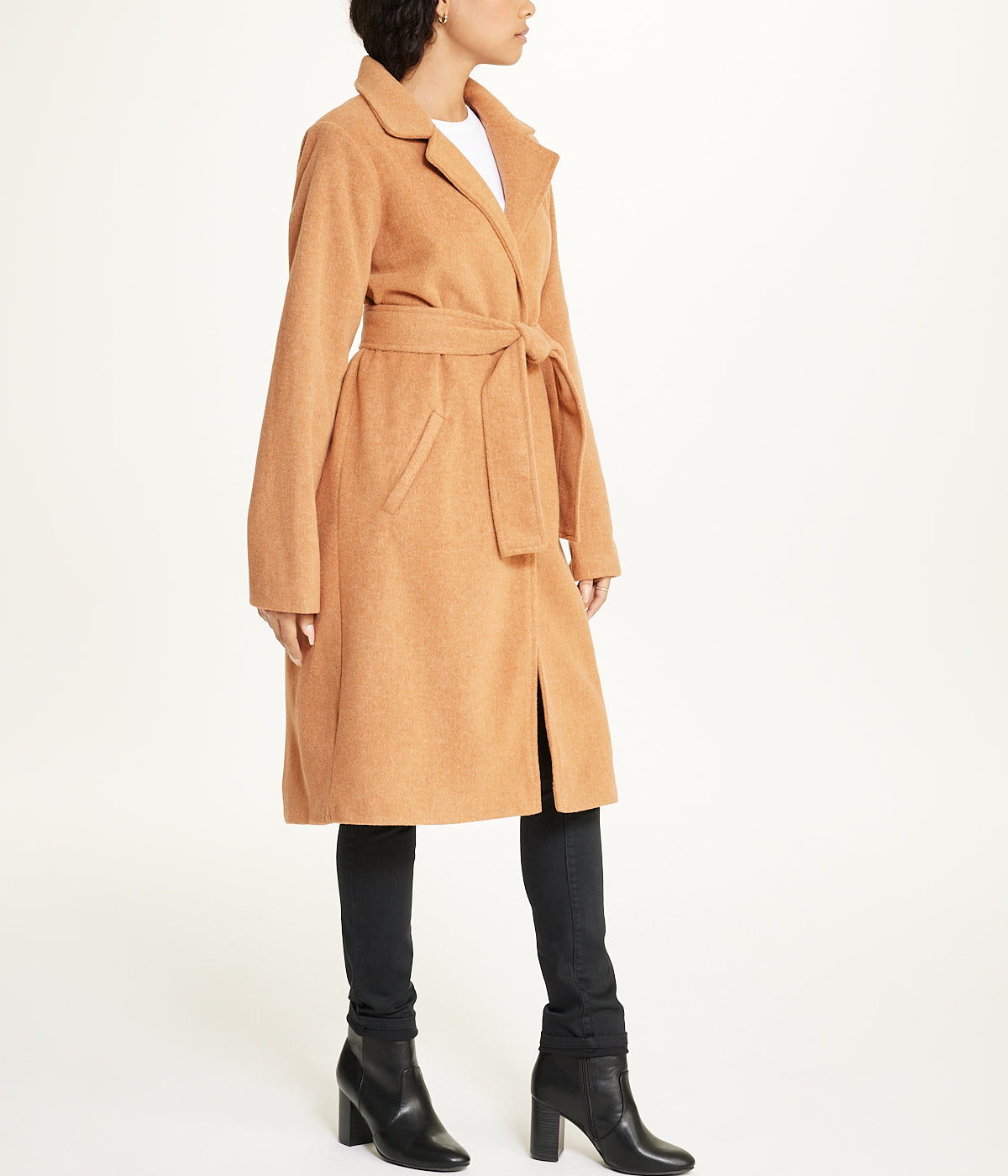  Cream & Rouge Belted Trench Coat - Camel - Bonton