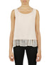  Cream & Rouge Lace Hem Tank - White - Bonton