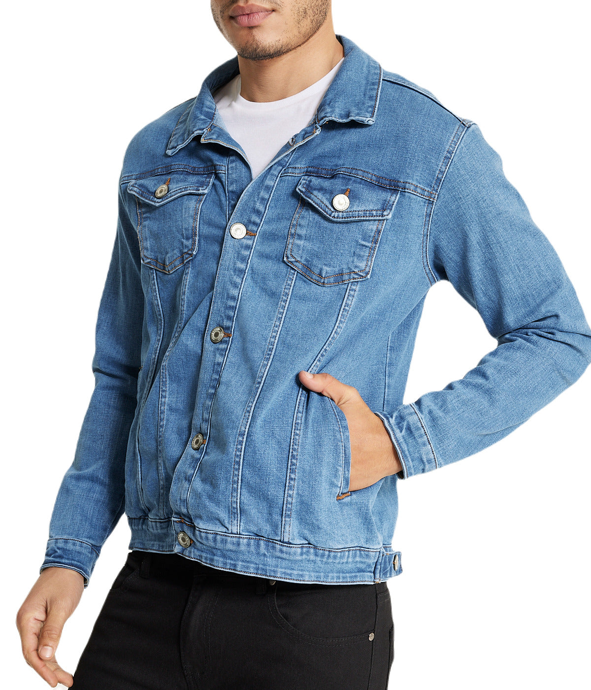  i8 Excel Light Blue Denim Jacket - Light Blue - Bonton