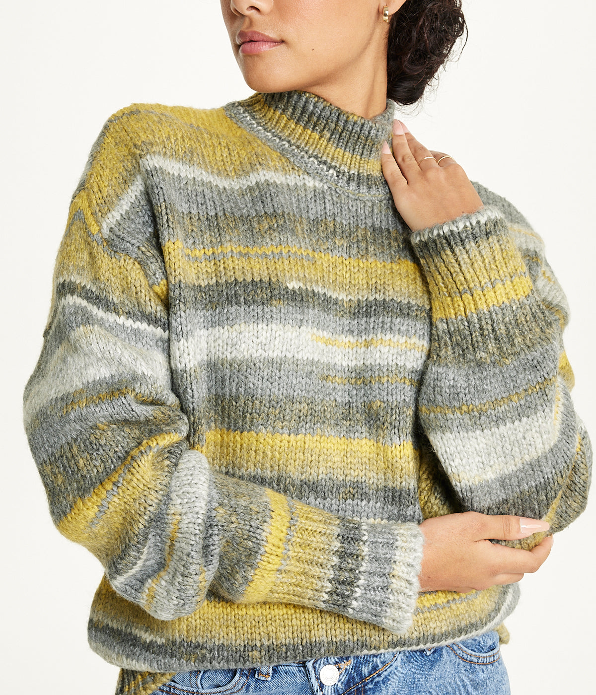  Miss Poeym Stripe Sweater - Grey - Bonton