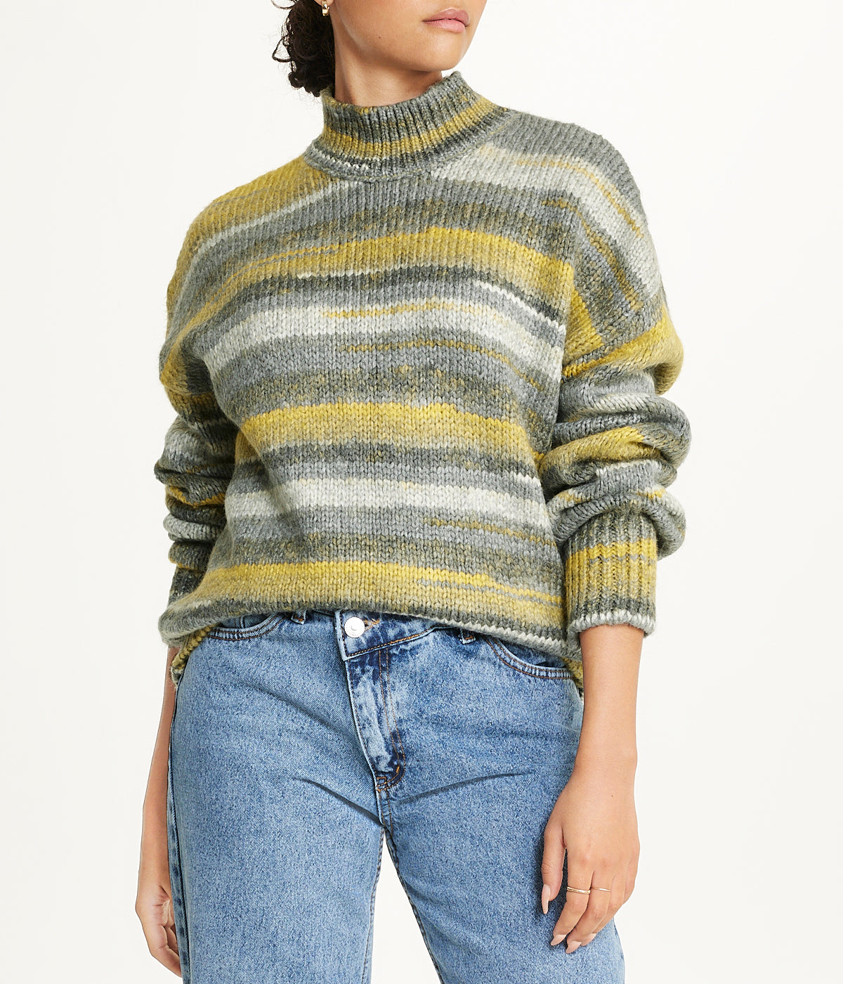  Miss Poeym Stripe Sweater - Grey - Bonton