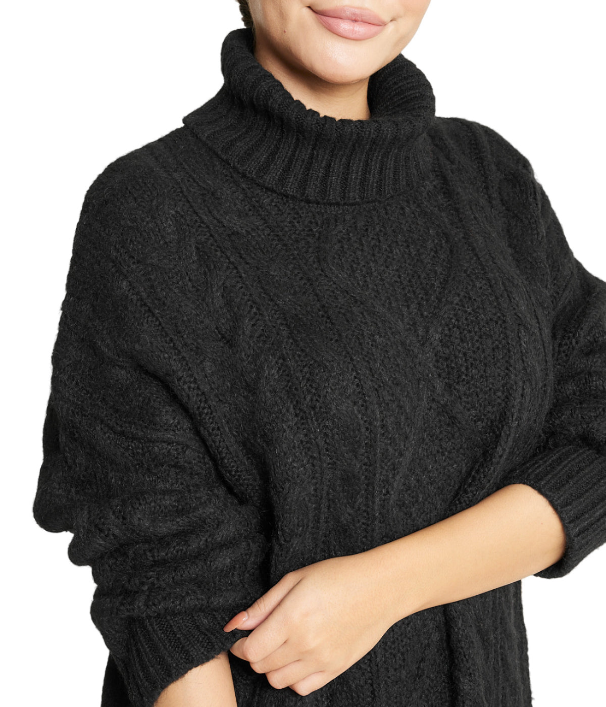  Miss Poeym Cable Turtleneck Sweater - Black - Bonton