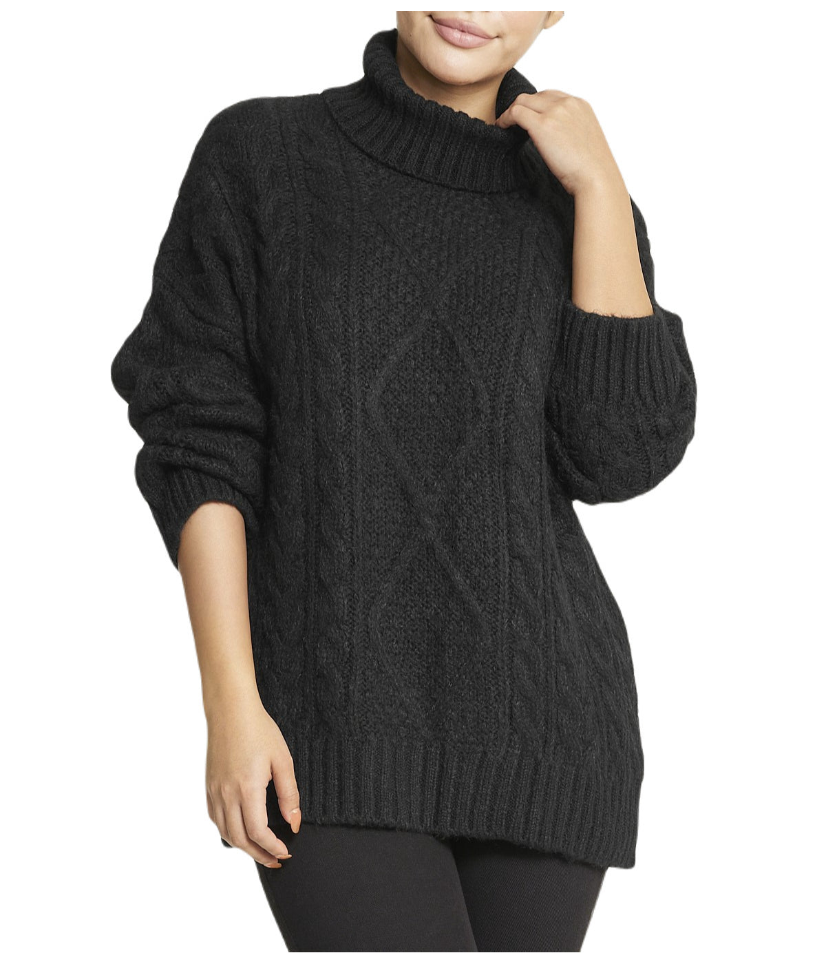  Miss Poeym Cable Turtleneck Sweater - Black - Bonton