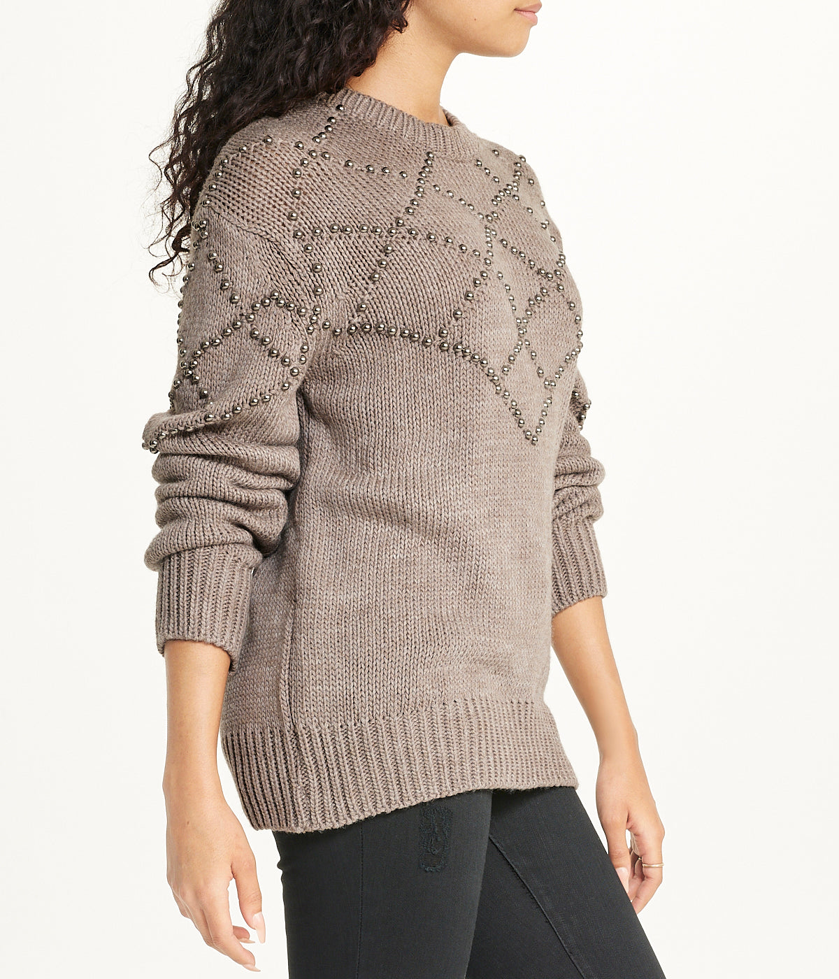  Miss Poeym Embellished Pattern Pullover - Mink - Bonton