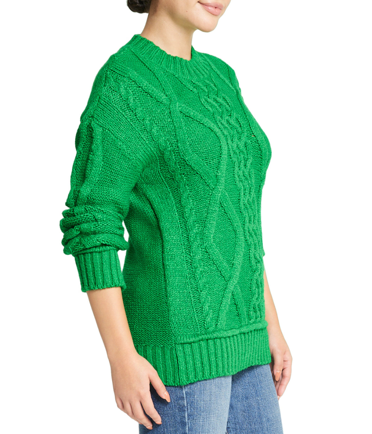  Miss Poeym Cable Pullover Sweater - Green - Bonton