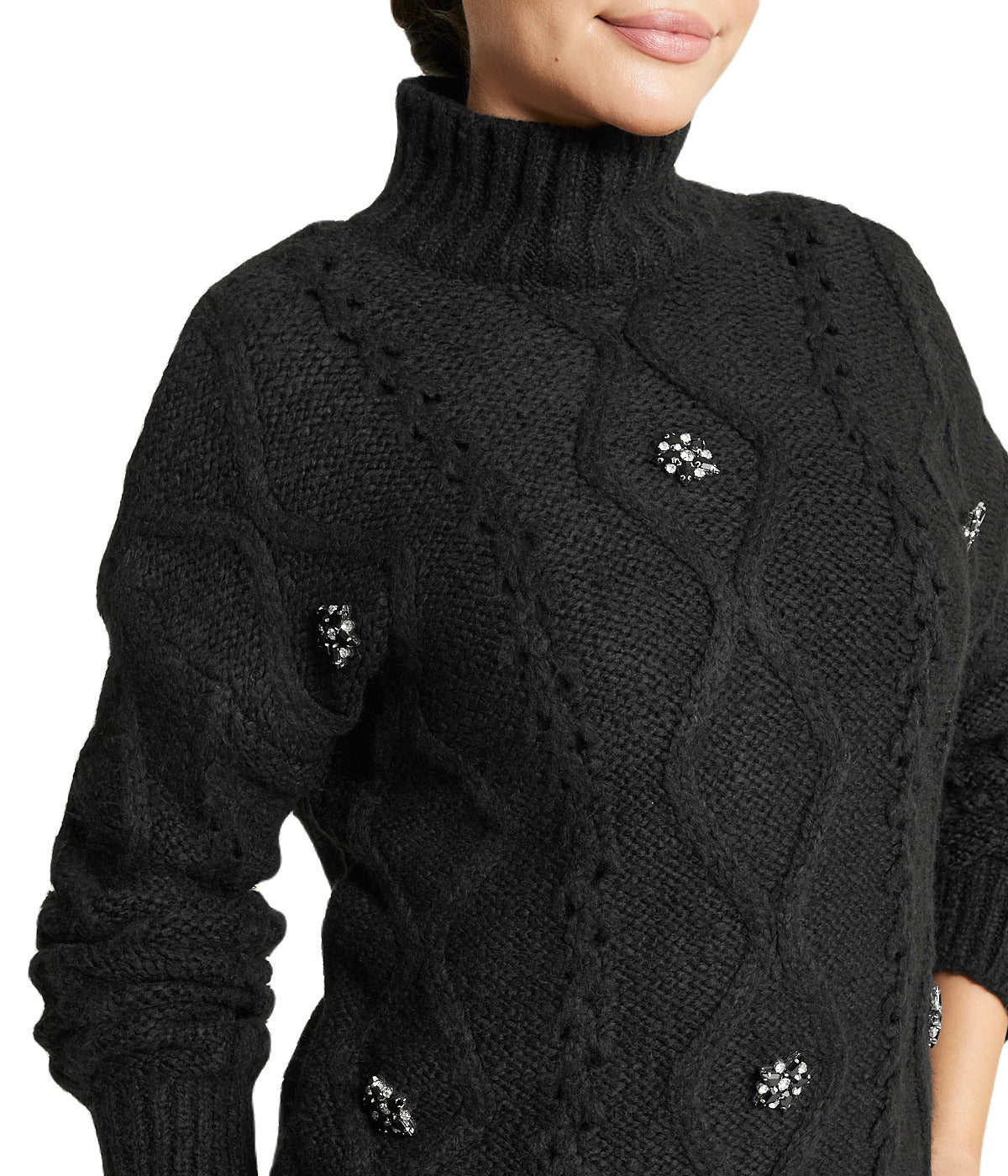  Miss Poeym Floral Embellished Sweater - Black - Bonton