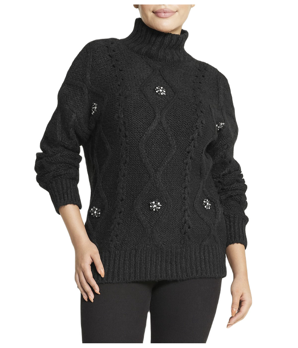  Miss Poeym Floral Embellished Sweater - Black - Bonton