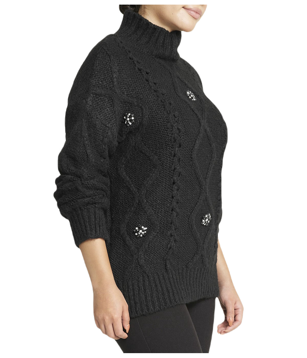  Miss Poeym Floral Embellished Sweater - Black - Bonton