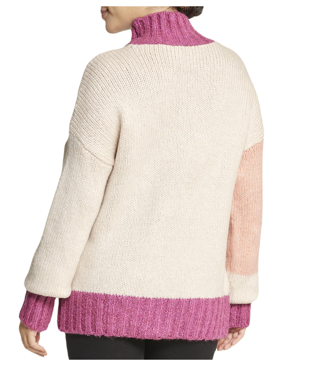  Miss Poeym Color Block Tunic Sweater - Powder - Bonton