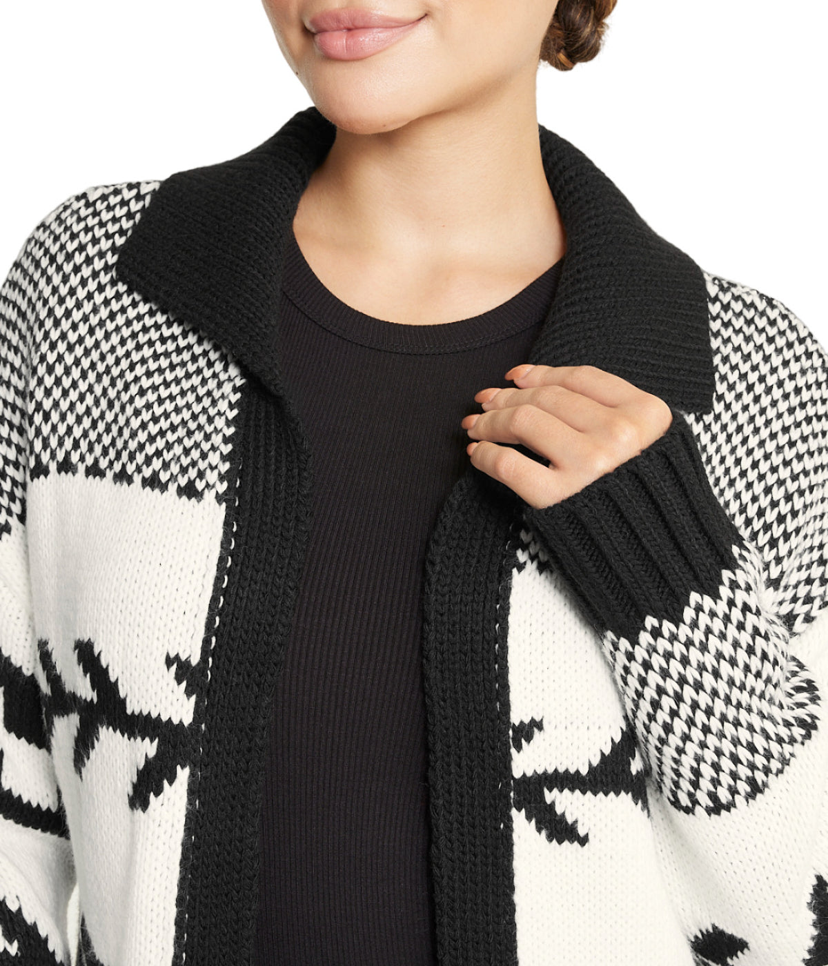  Miss Poeym Belted Nordic Cardigan - Black - Bonton