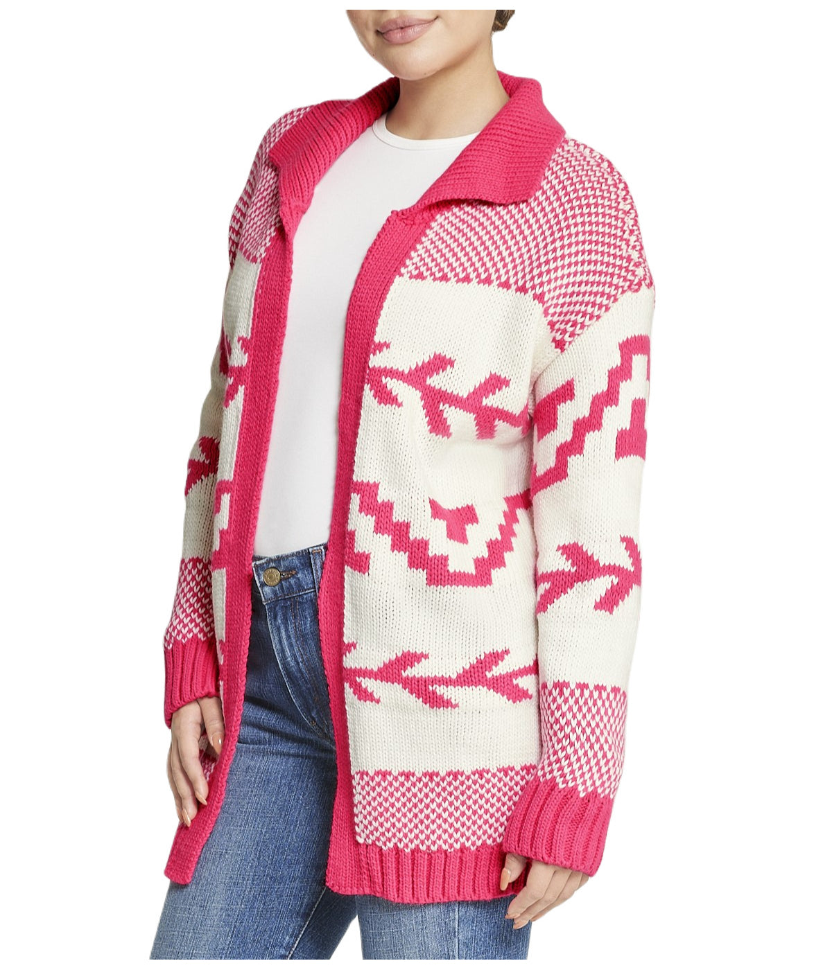  Miss Poeym Belted Nordic Cardigan - Dark Fuschia - Bonton