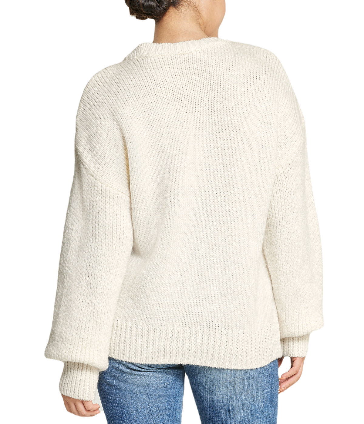  Miss Poeym Cable Knit Cropped Pullover Sweater - Natural - Bonton