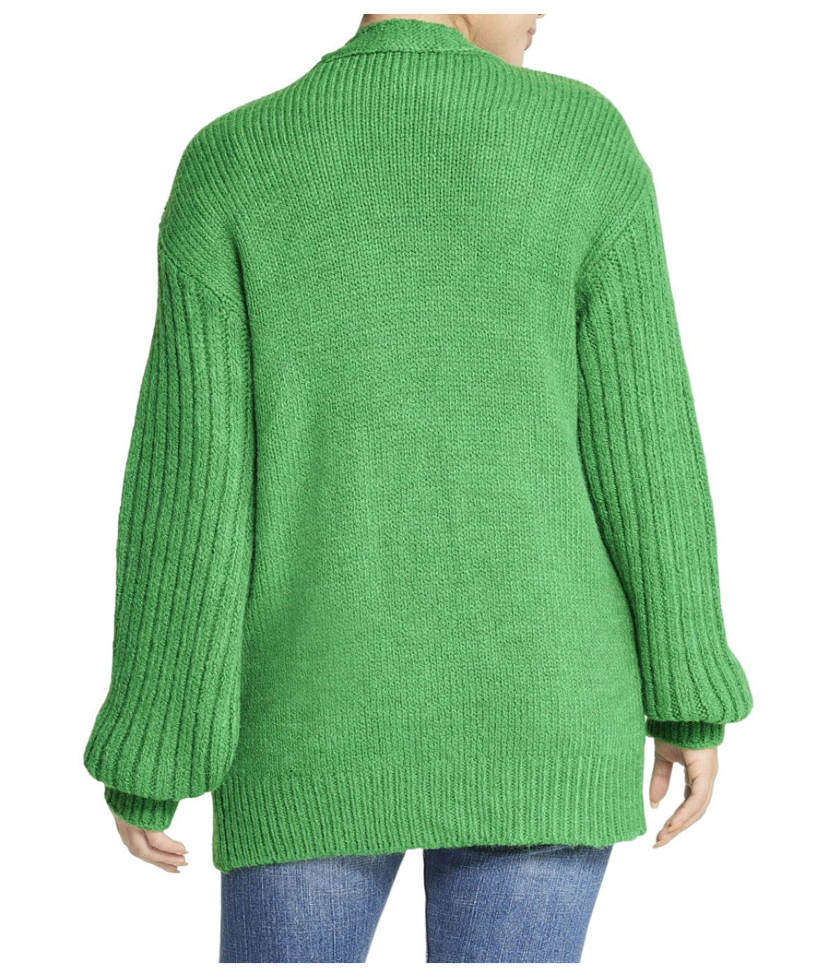  Miss Poeym Deep V Cable Cardigan - Green - Bonton