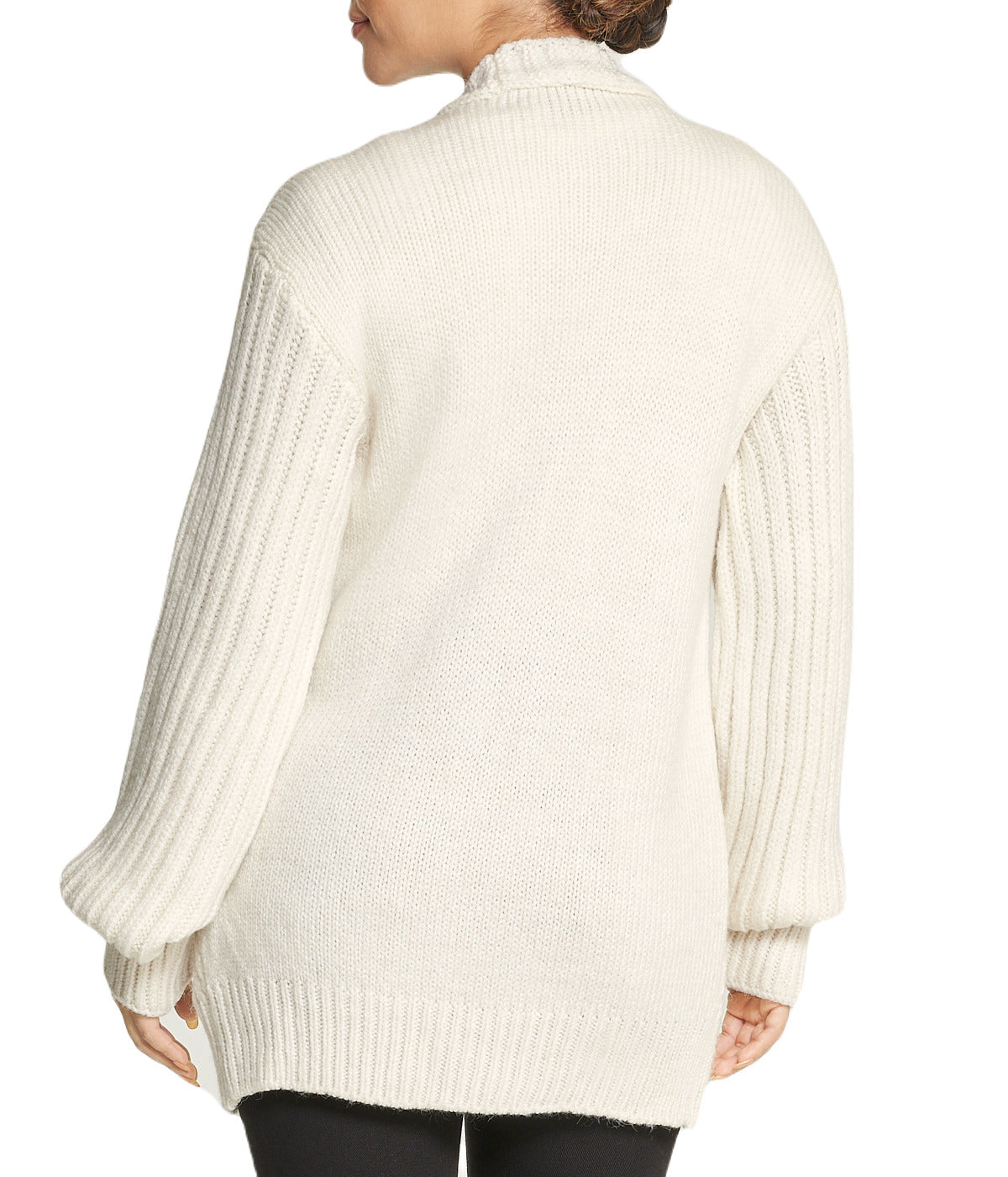  Miss Poeym Deep V Cable Cardigan - Natural - Bonton