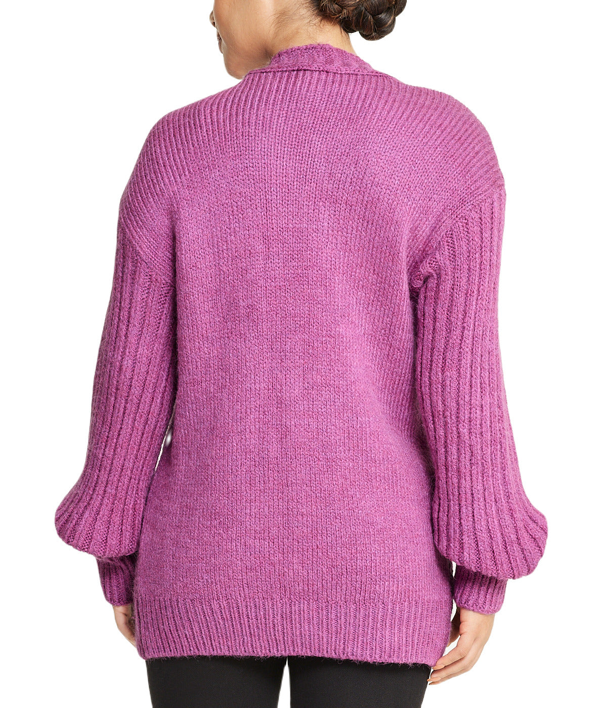 Miss Poeym Deep V Cable Cardigan - Purple - Bonton