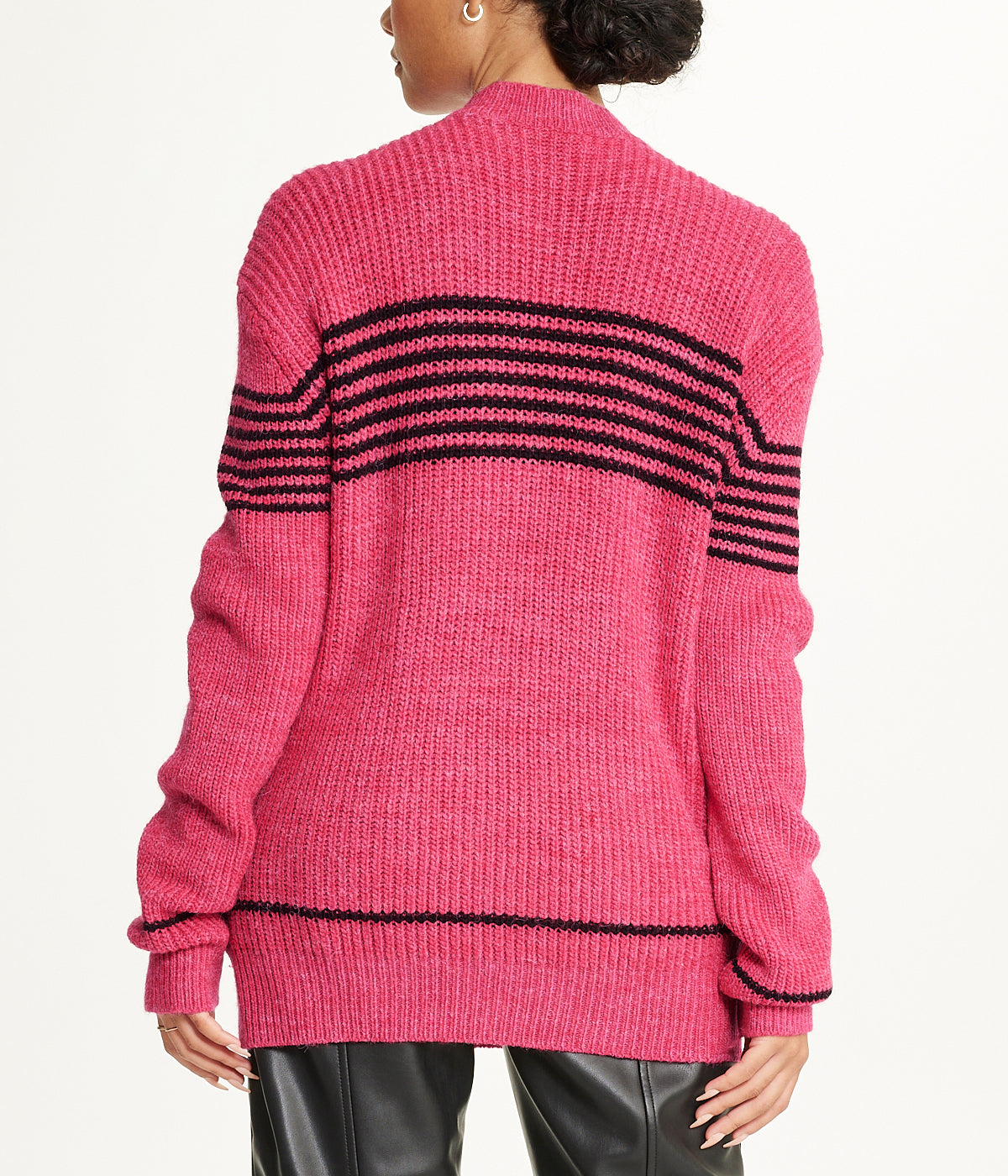  Miss Poeym Striped Tunic Sweater - Fuschia - Bonton