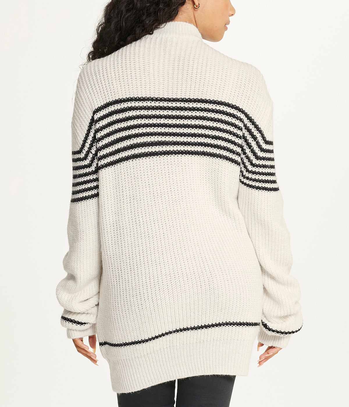  Miss Poeym Striped Tunic Sweater - Natural - Bonton