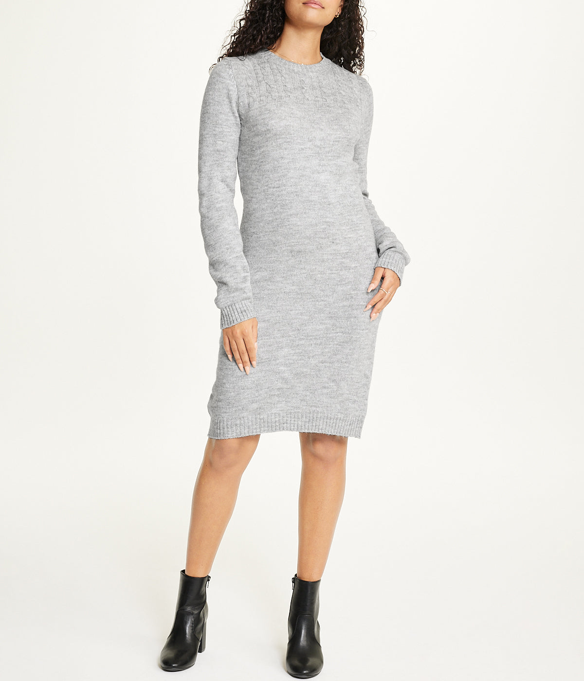  Miss Poeym Cozy Sweater Dress - Grey - Bonton