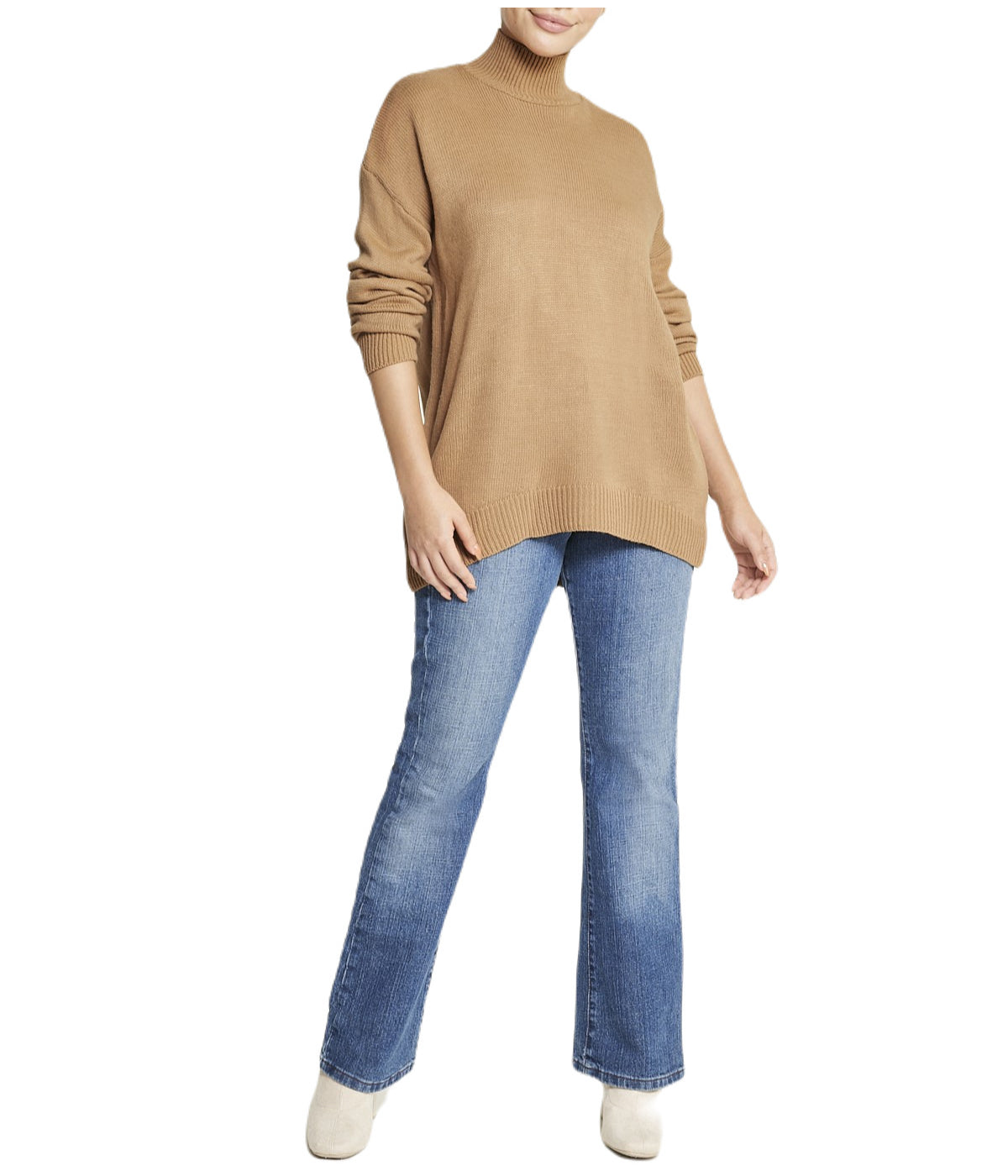  Miss Poeym Mock Neck Sweater - Camel - Bonton