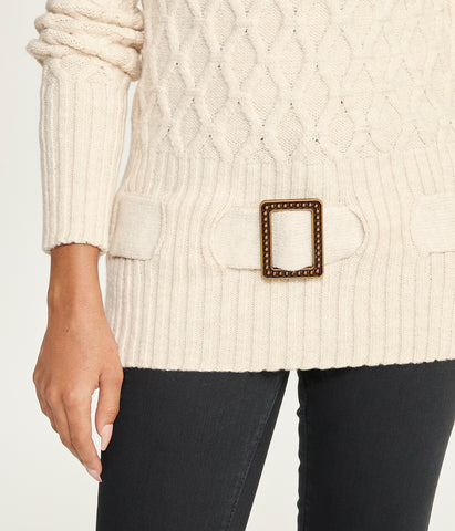 Diamond Belted Tunic Sweater