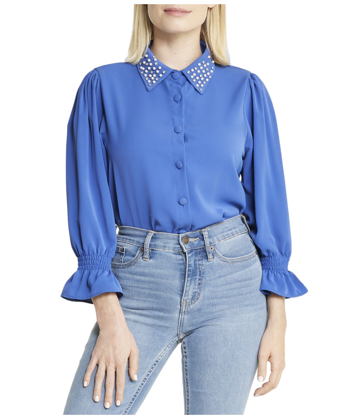  Miss Selen Embellished Button Down - Black - Bonton