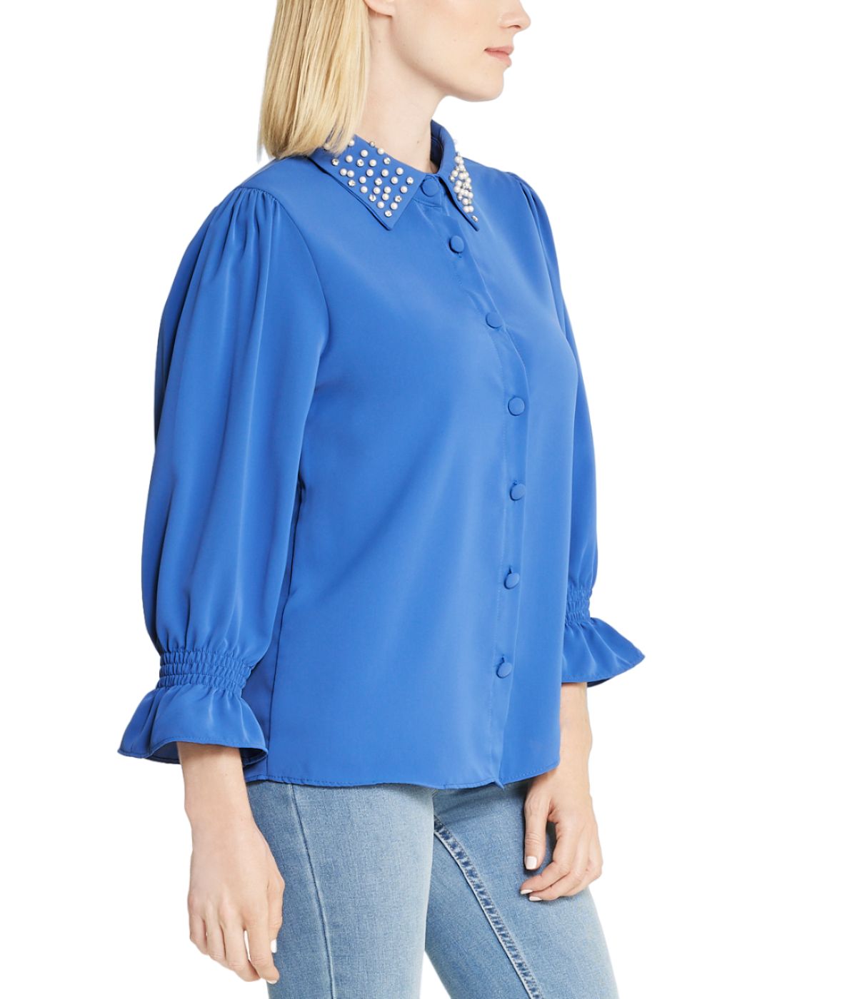  Miss Selen Embellished Button Down - Black - Bonton