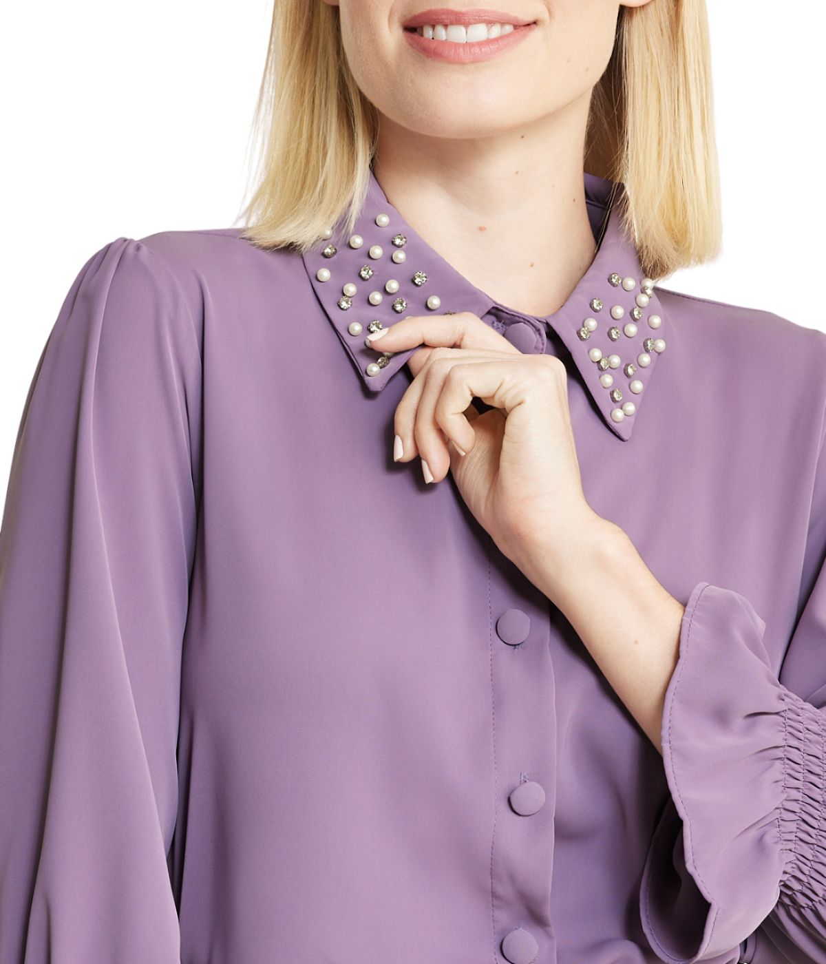  Miss Selen Embellished Button Down - Black - Bonton