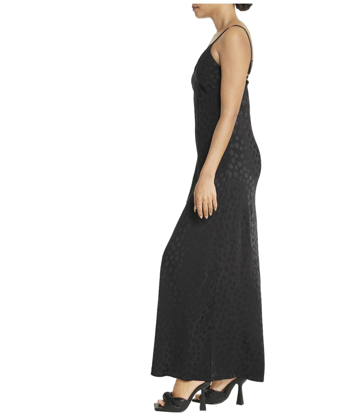  Cream & Rouge Tonal Patterned Charmeuse Dress - Black - Bonton