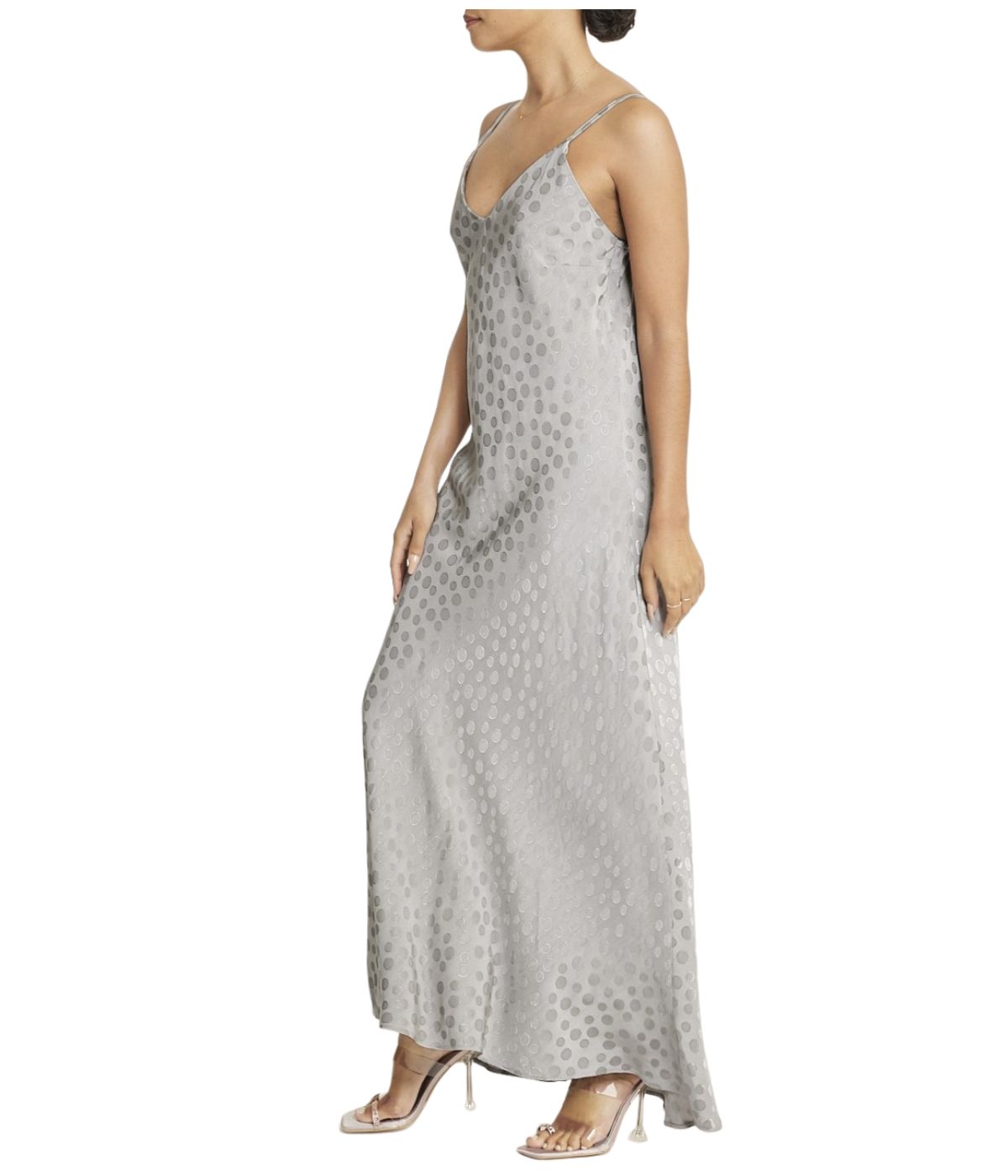  Cream & Rouge Tonal Patterned Charmeuse Dress - Black - Bonton