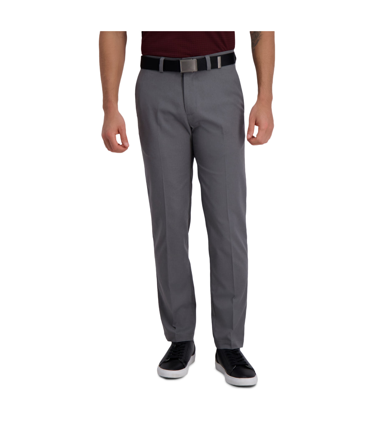  Haggar Haggar Men's Cool Right Performance Flex Pant-Straight Fit Heather Grey - Heather Grey - Bonton