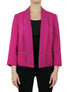  Kasper Shawl Collar Cardi Jacket with Zippers Stretch Crepe - Cerise - Bonton