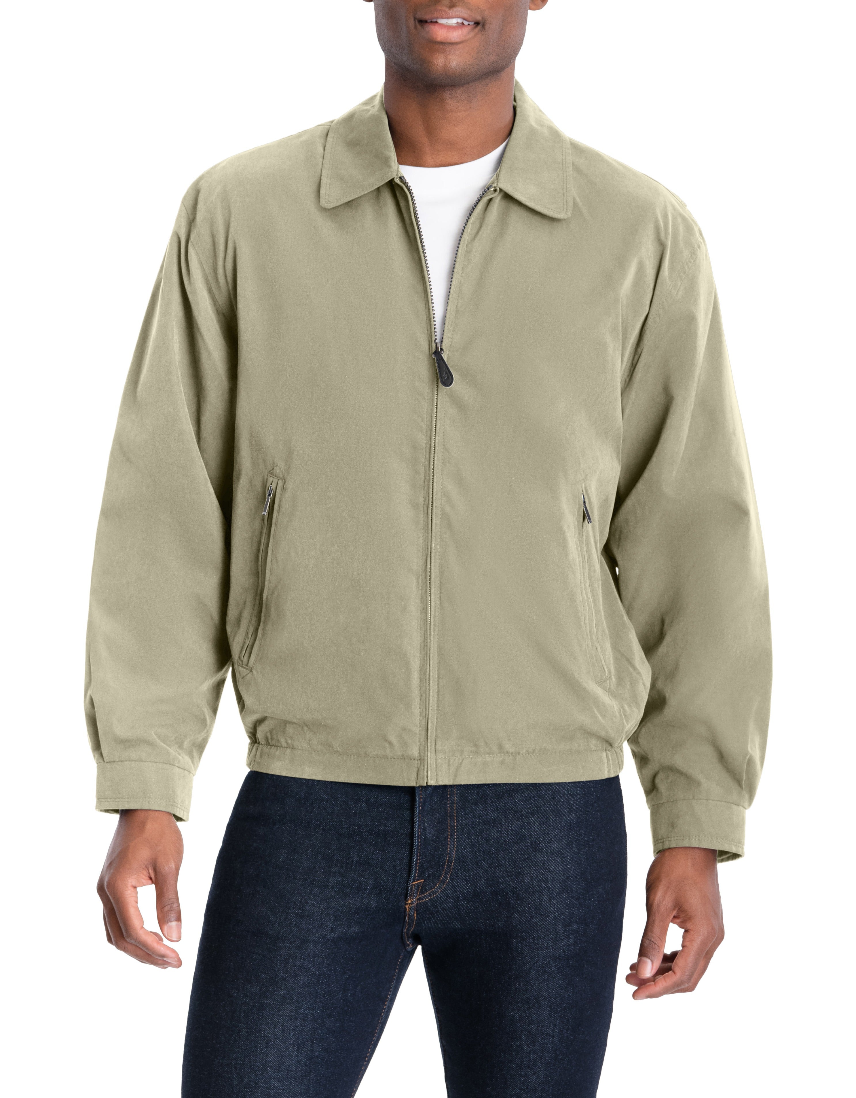  London Fog Light Weight Zip Front Golf Jacket Cement - Cement - Bonton