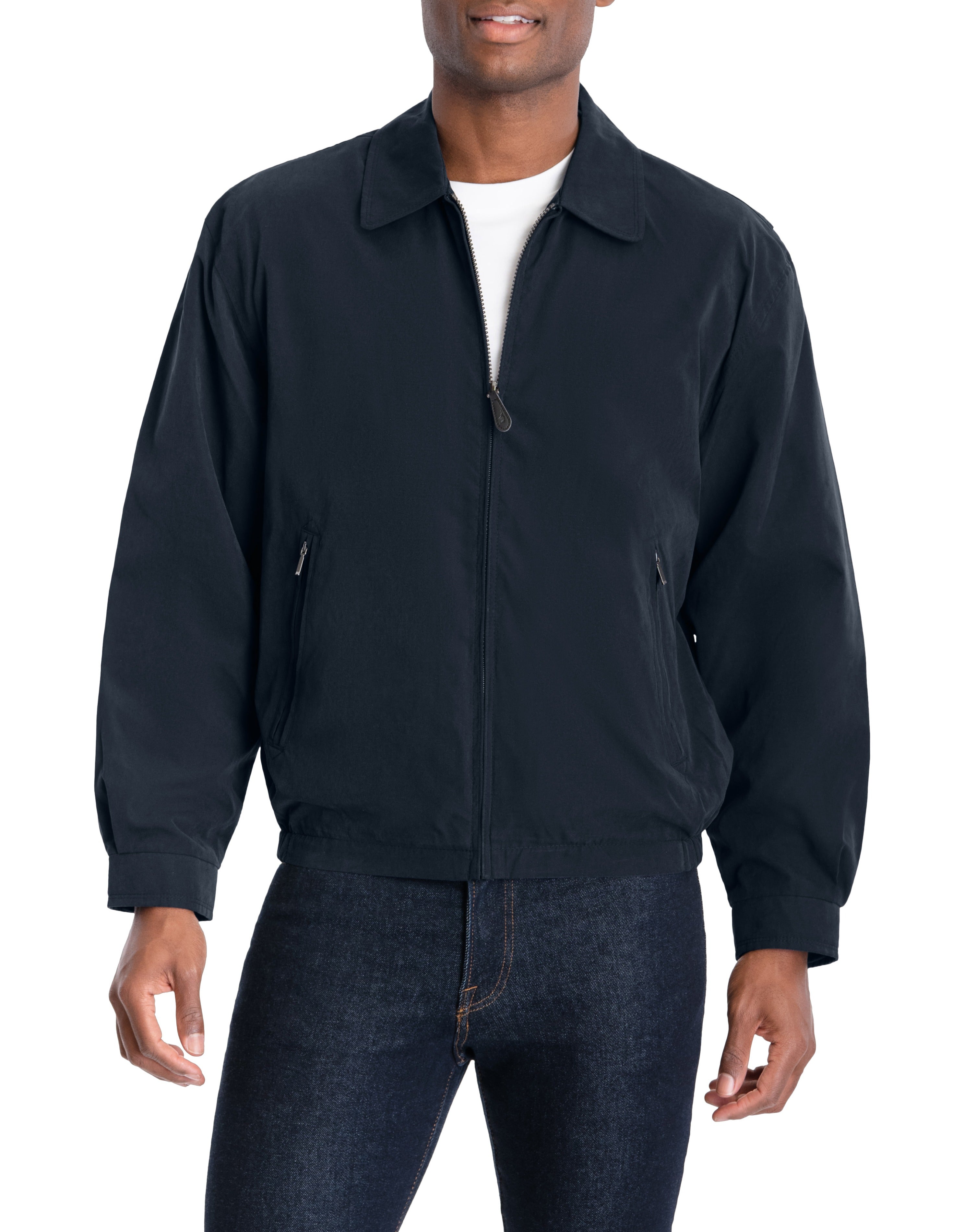  London Fog Light Weight Zip Front Golf Jacket Navy - Navy - Bonton