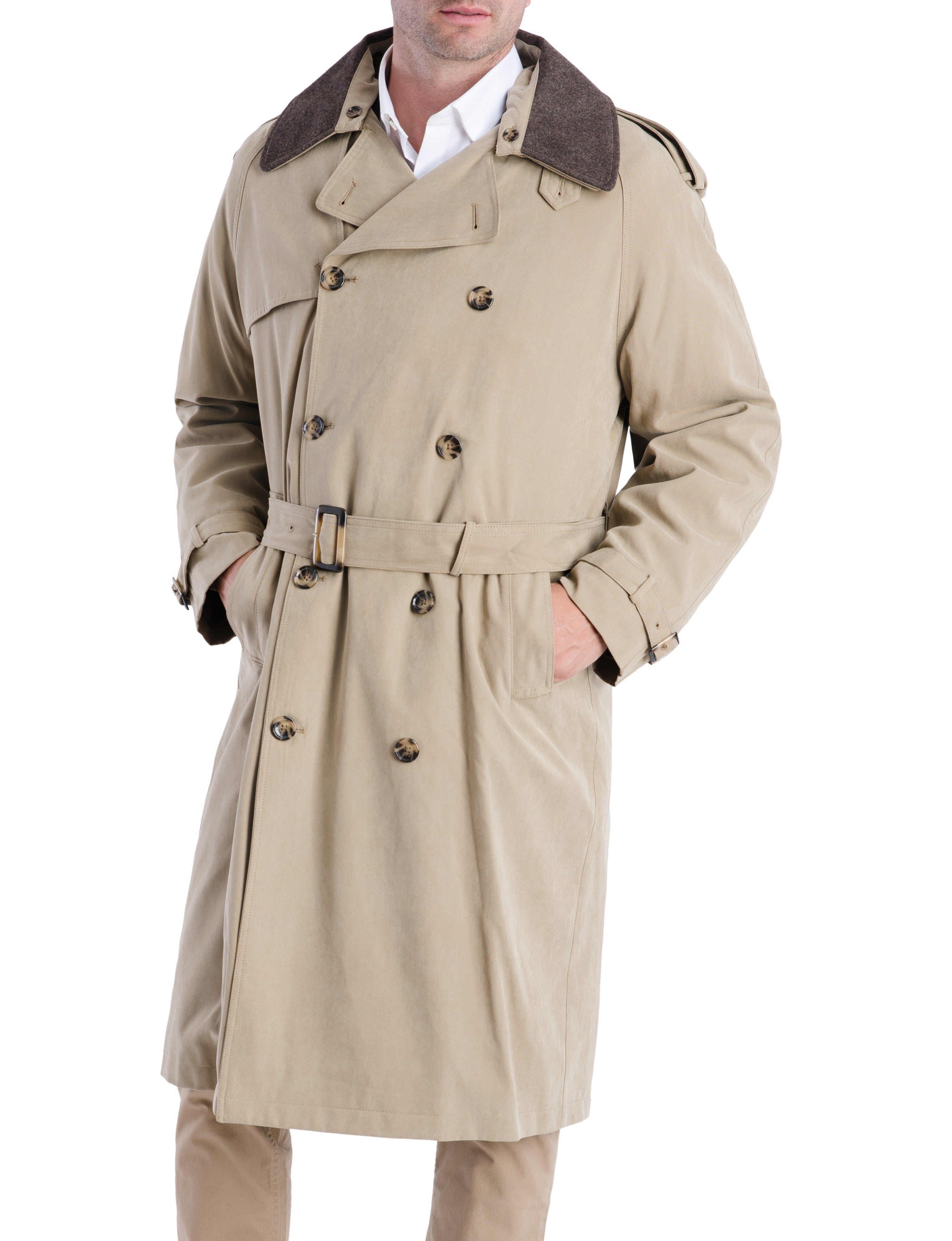  London Fog Iconic Double Breasted Trench Coat British Khaki - British Khaki - Bonton