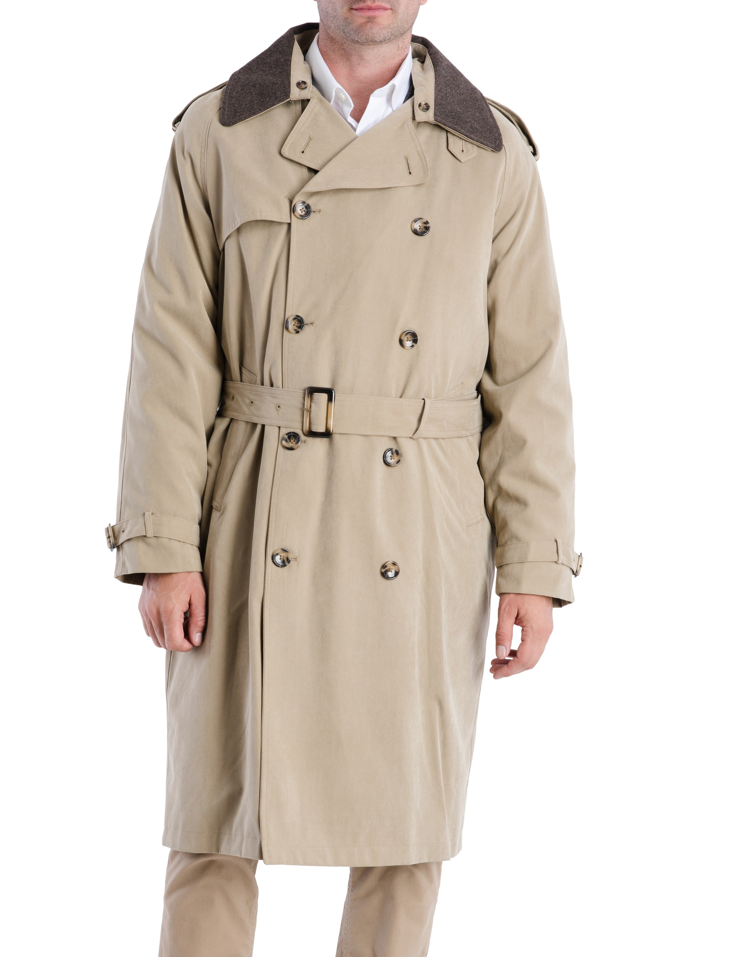  London Fog Iconic Double Breasted Trench Coat British Khaki - British Khaki - Bonton