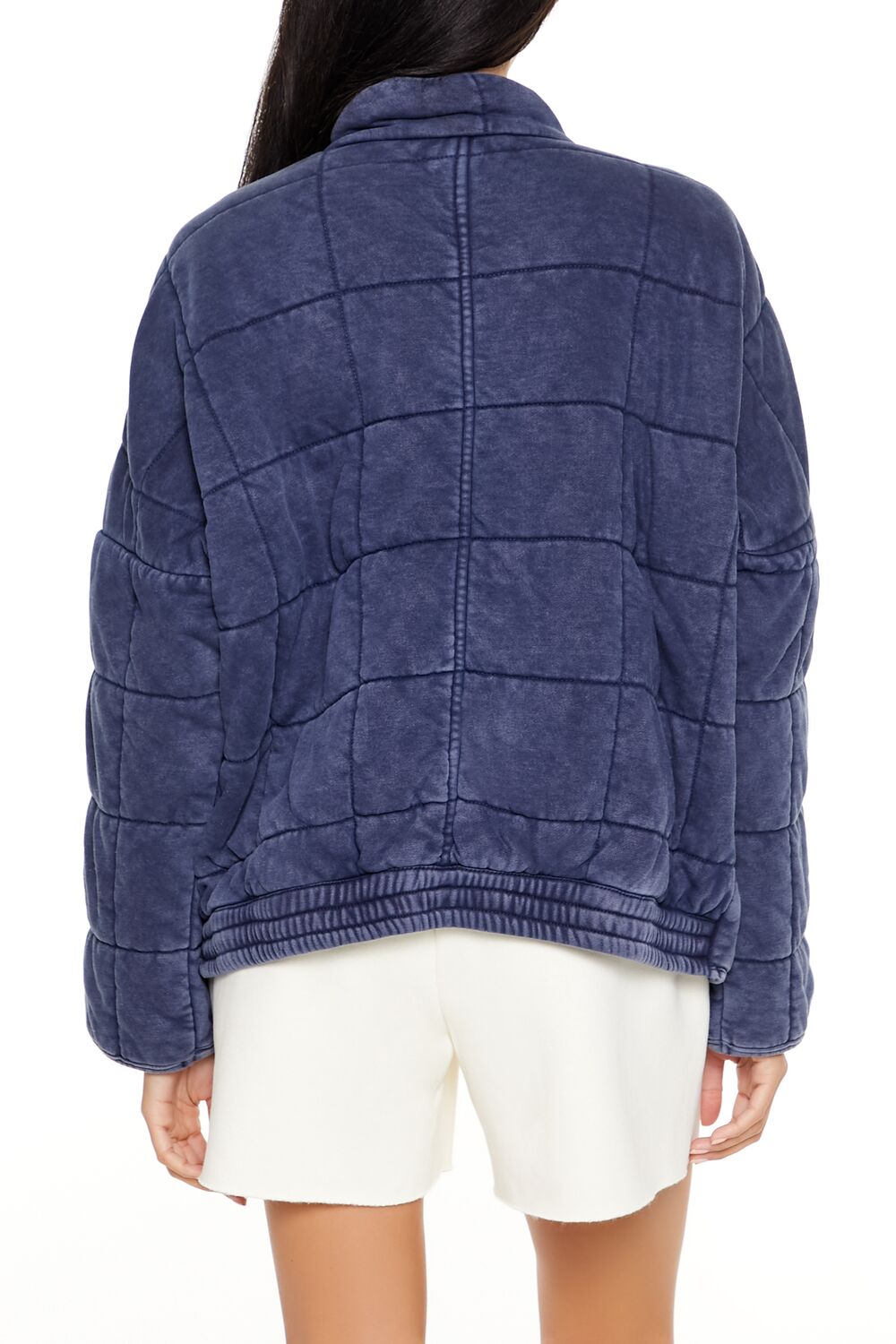  Forever 21 Quilted Zip-Up Jacket - avocado-swatch - Bonton