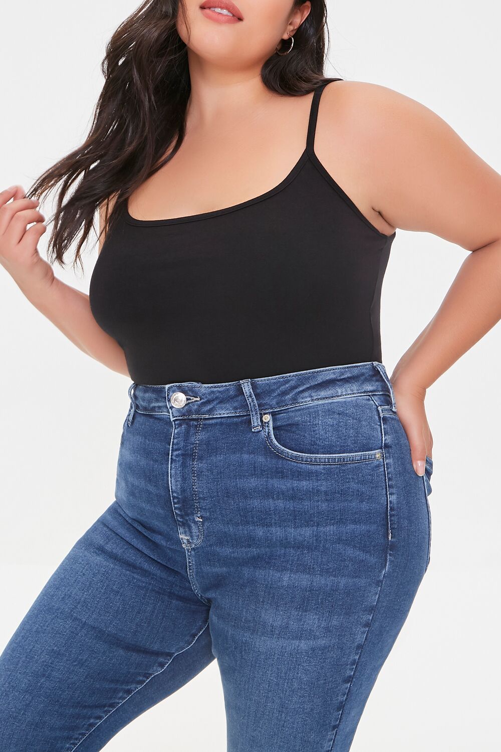  Forever 21 Plus Size Basic Cami Bodysuit - dusty pink - Bonton
